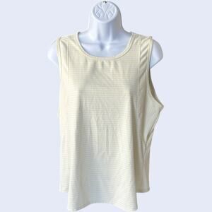 Sincerely Jules Active Tank Top Large Yellow Striped Mesh Back